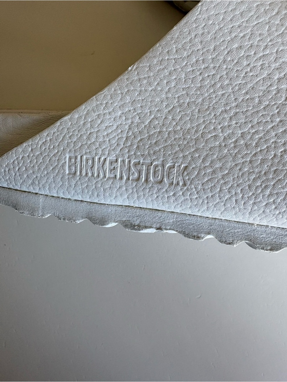 Birkenstock White Textured Slide Sandal